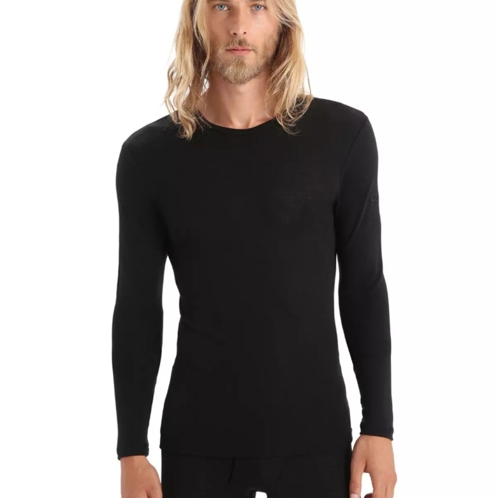 Icebreaker Xl Black Merino 175 Everyday Long Sleeve Crew Top Perfect 4 Layering
